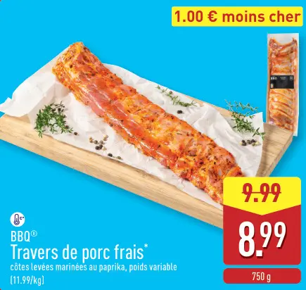 Offre: Travers de porc frais