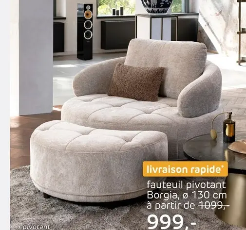 Offre: Borgia, fauteuil - 130 cm - Champagne
