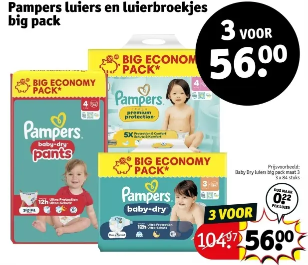 Aanbieding: Luiers en luierbroekjes big pack