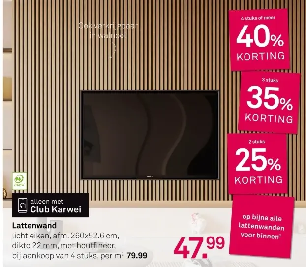 Aanbieding: Lattenwand