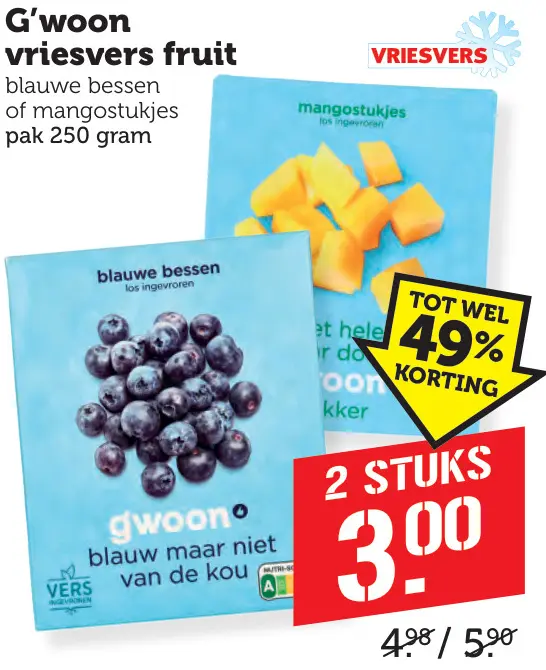 Aanbieding: Vriesvers fruit