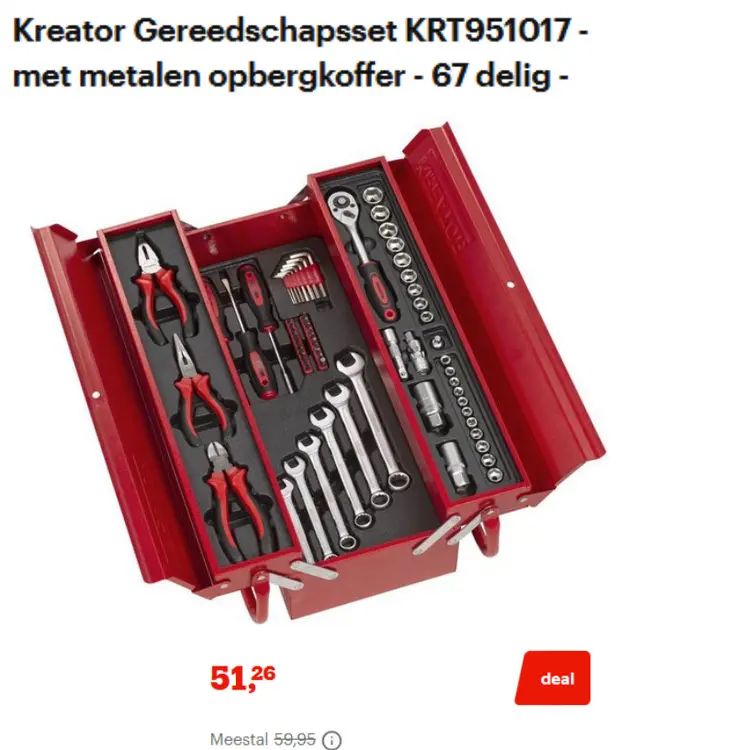 Promotie: Kreator Gereedschapsset KRT951017