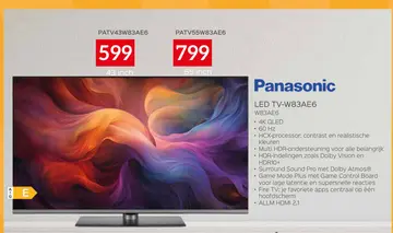 Aanbieding: Panasonic LED TV-W83AE6
