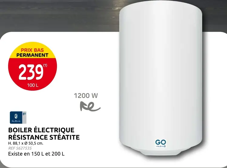 Offre: Boiler électrique résistance stéatite