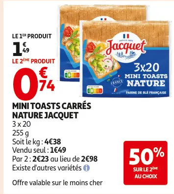 Promotie: Mini toasts carrés nature