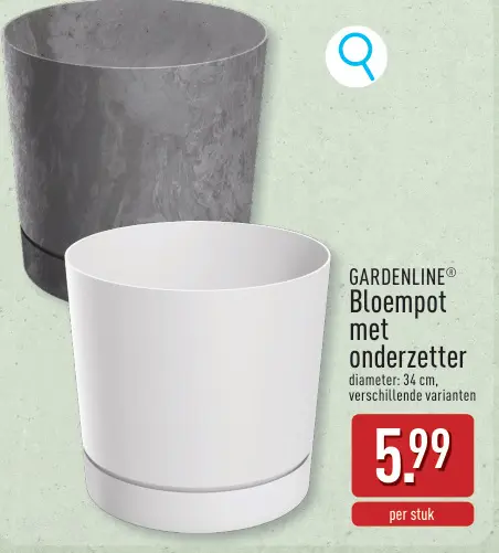 Promotie: Bloempot met onderzetter