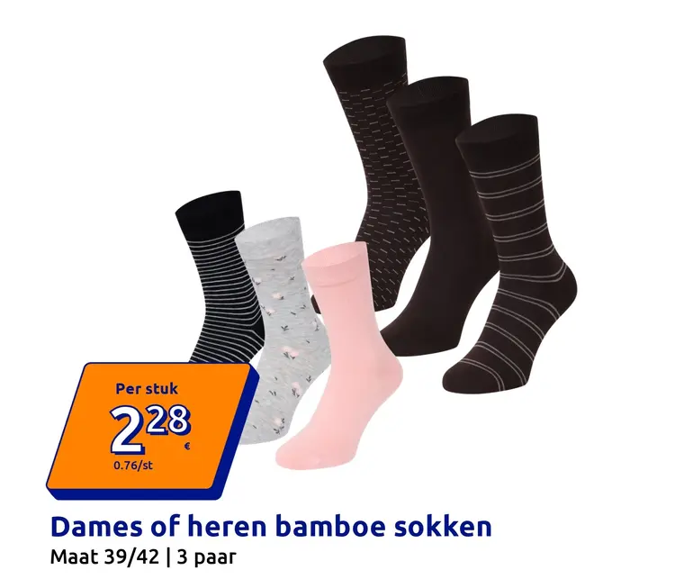 Aanbieding: Dames of heren bamboe sokken