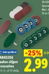 Aanbieding: PARKSIDE haakse slijper accessoires