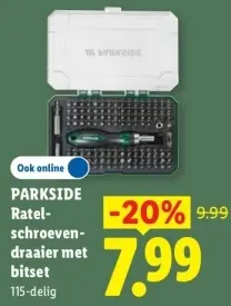 Aanbieding: Ratelschroevendraaier met bitset
