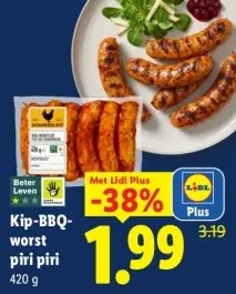 Aanbieding: Kip-BBQ-worst piri piri