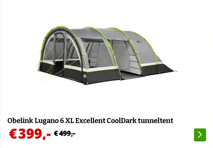 Aanbieding: Obelink Lugano 6 XL Excellent CoolDark tunneltent