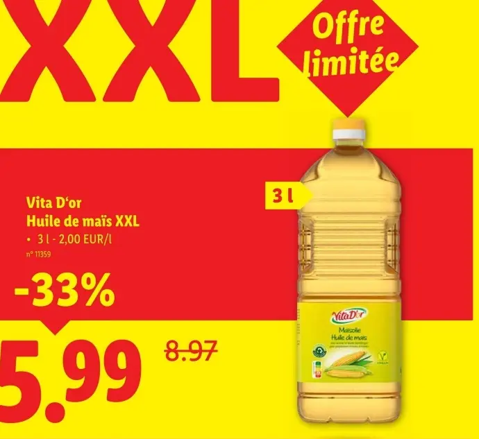 Offre: Huile de maïs XXL