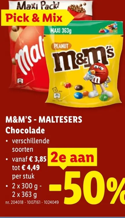 Promotie: M&M'S - MALTESERS Chocolade