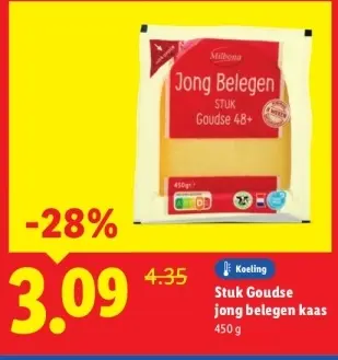 Aanbieding: Stuk Goudse jong belegen kaas