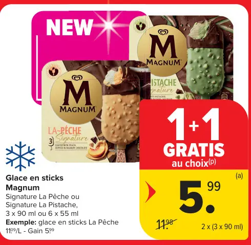 Offre: Glace en sticks