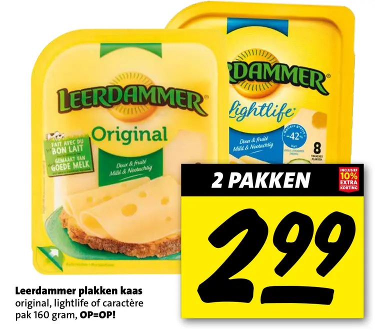Aanbieding: Leerdammer plakken kaas
