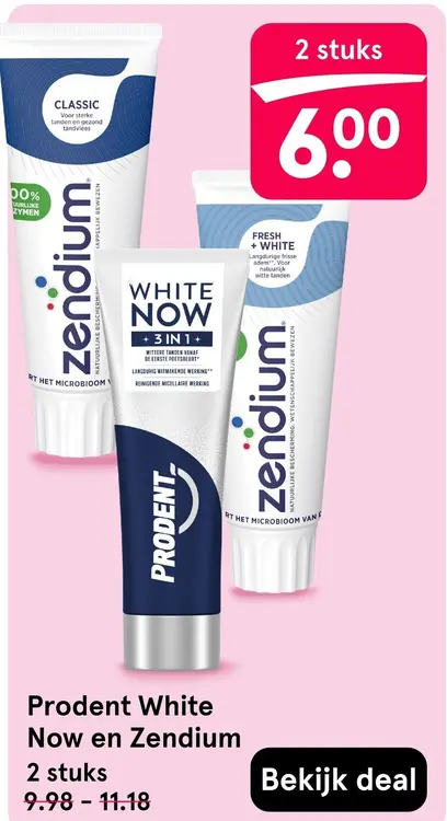 Aanbieding: Prodent White Now en Zendium