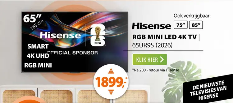 Aanbieding: Hisense RGB MINI LED 65UR9S (2026)