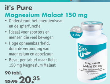 Aanbieding: it's Pure Magnesium Malaat 150 mg