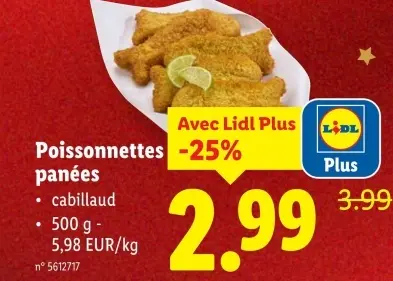 Offre: Poissonnettes panées