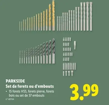 Offre: Set de forets ou d'embouts