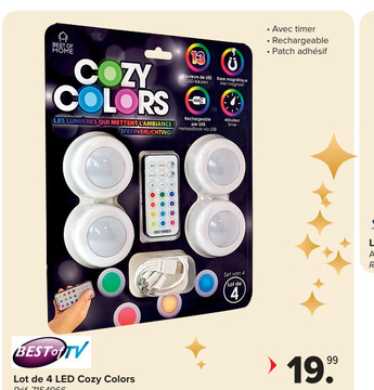 Offre: Lot de 4 LED Cozy Colors