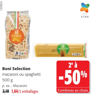 Offre: Boni Selection macaroni ou spaghetti