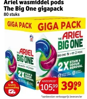 Aanbieding: Wasmiddel pods The Big One gigapack