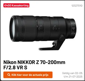 Aanbieding: Nikon NIKKOR Z 70-200mm F/2.8 VR S