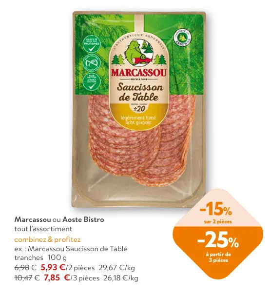 Offre: Saucisson de Table