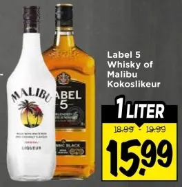 Whisky of Malibu Kokoslikeur