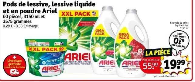 Offre: Lessive liquide et en poudre