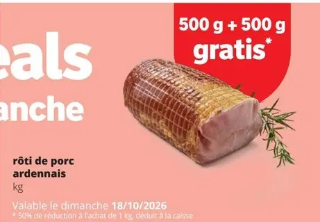 Offre: Rôti de porc ardennais