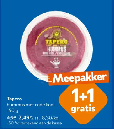 Promotie: Hummus met rode kool
