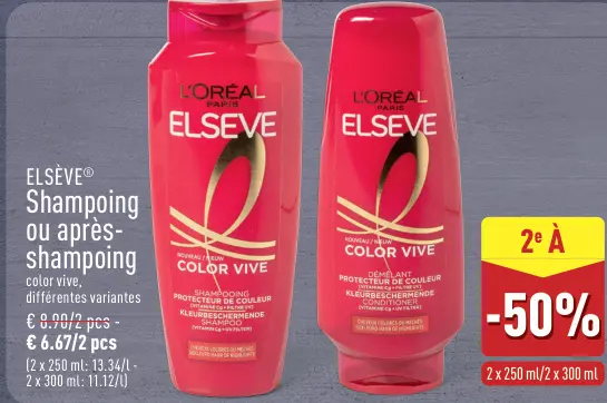 Offre: ELSÈVE® Shampoing ou après-shampoing color vi