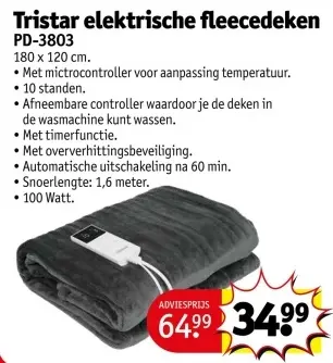 Aanbieding: elektrische fleecedeken