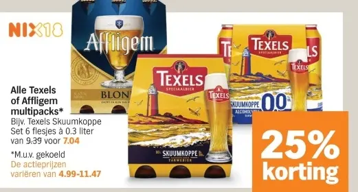 Aanbieding: Texels or Affligem multipacks