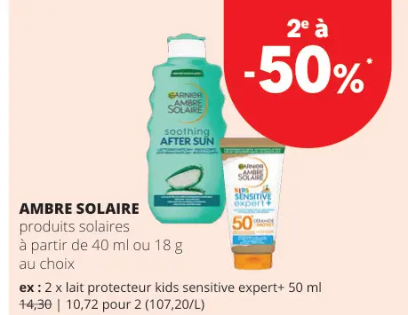 Offre: Ambre Solaire produits solaires