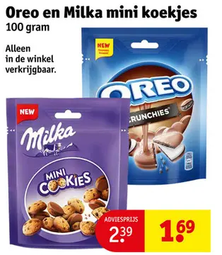Aanbieding: Oreo en Milka mini koekjes