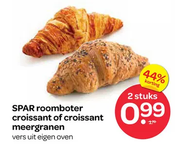 Aanbieding: SPAR roomboter croissant of croissant meergranen