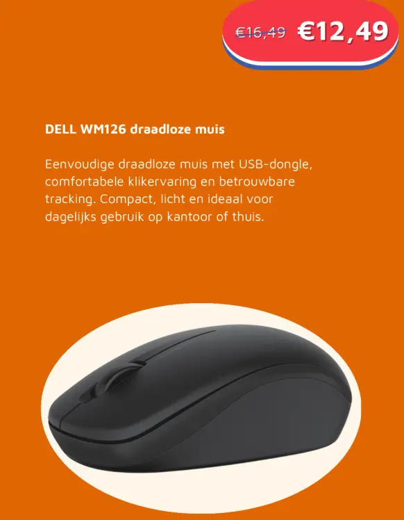 Aanbieding: Dell WM126 draadloze muis