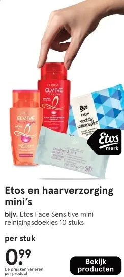 Aanbieding: Etos en haarverzorging mini's