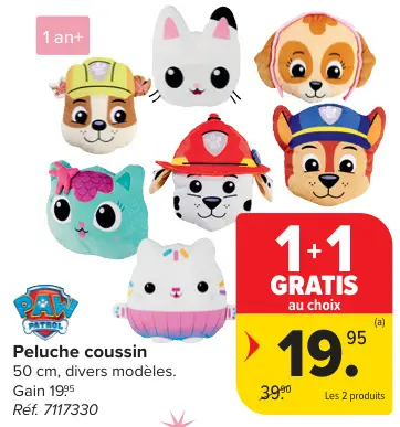 Offre: Peluche coussin