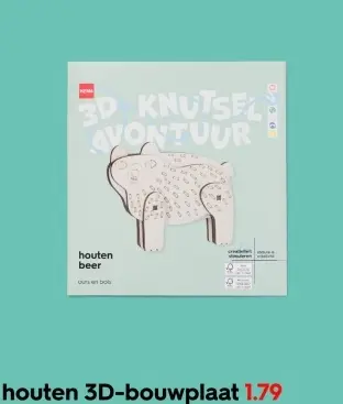 Aanbieding: houten 3D-bouwplaat