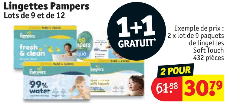 Offre: Lingettes Pampers
