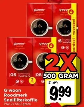 Aanbieding: Roodmerk Snelfilterkoffie