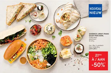Offre: Sandwich, wrap, panini ou/of poké bowl