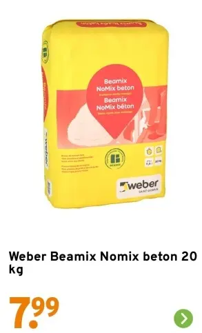 Aanbieding: Beamix Nomix beton 20 kg
