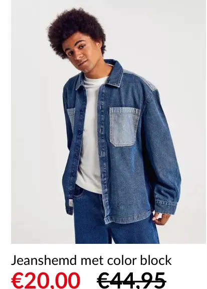 Promotie: Jeanshemd met color block