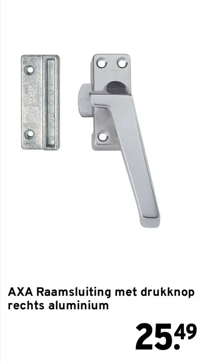 Aanbieding: Raamsluiting met drukknop rechts aluminium
